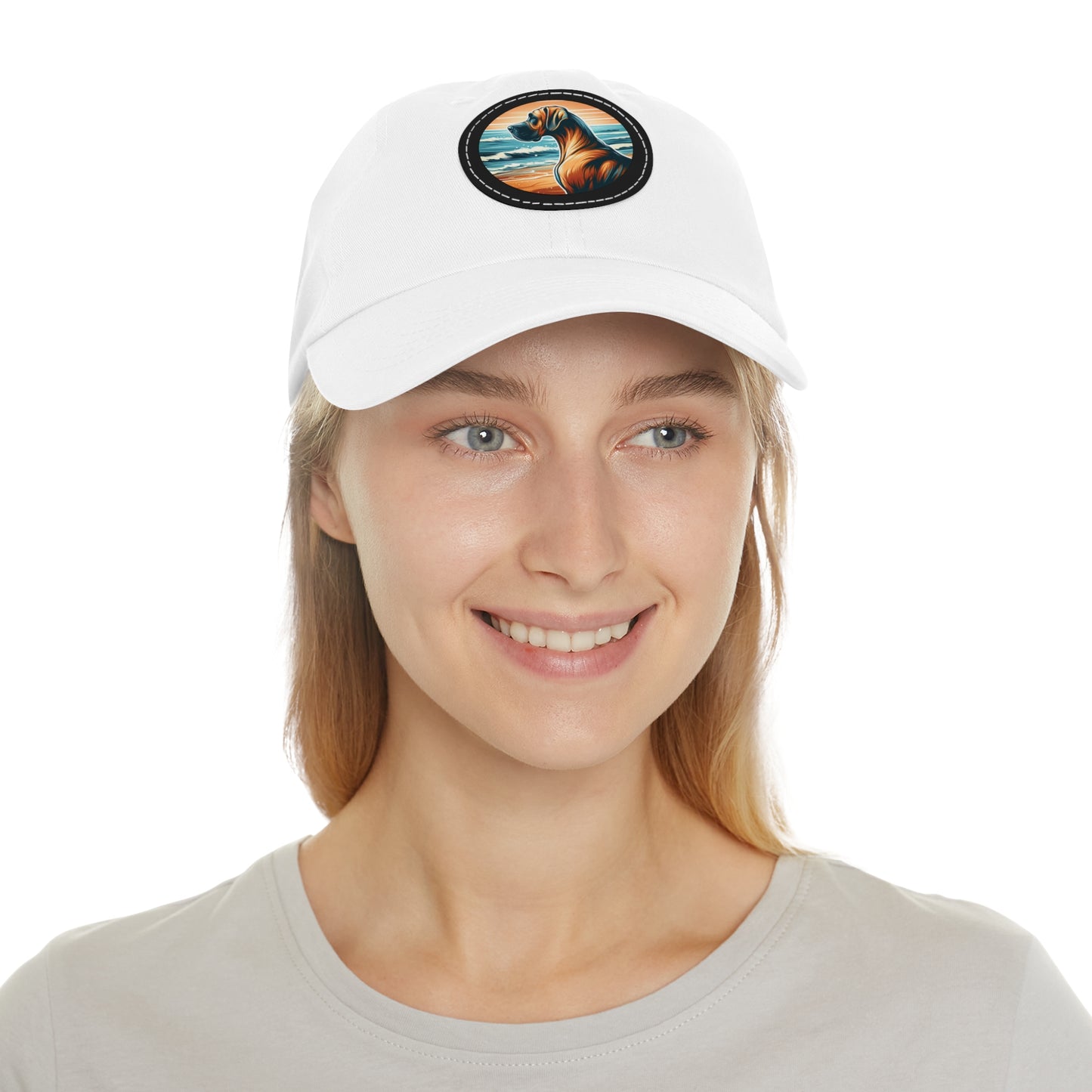 Retro Summer Vibes Fawn Great Dane Beach Summer Ball Cap