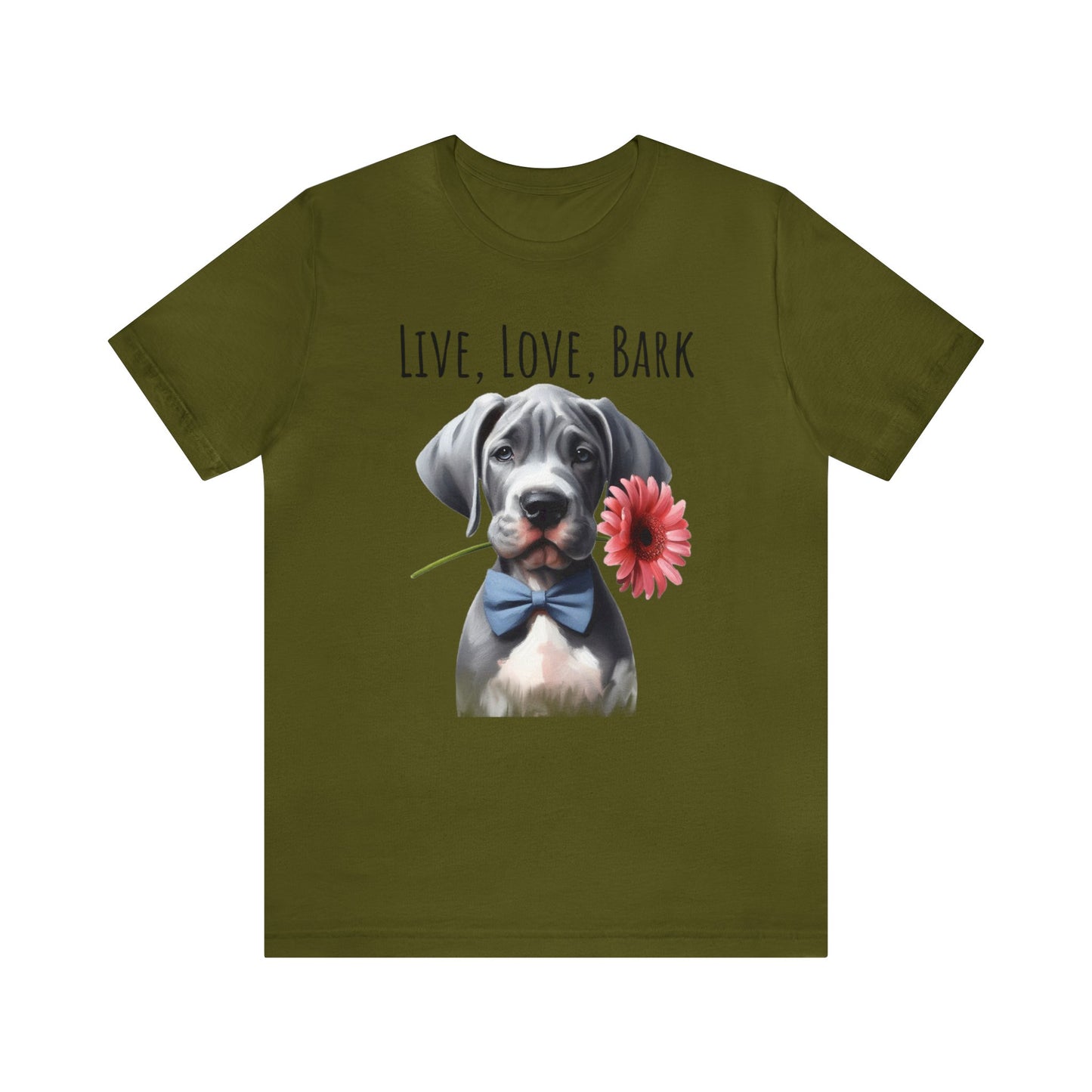 Live Love Bark Great Dane Puppy Unisex Jersey Short Sleeve Tee