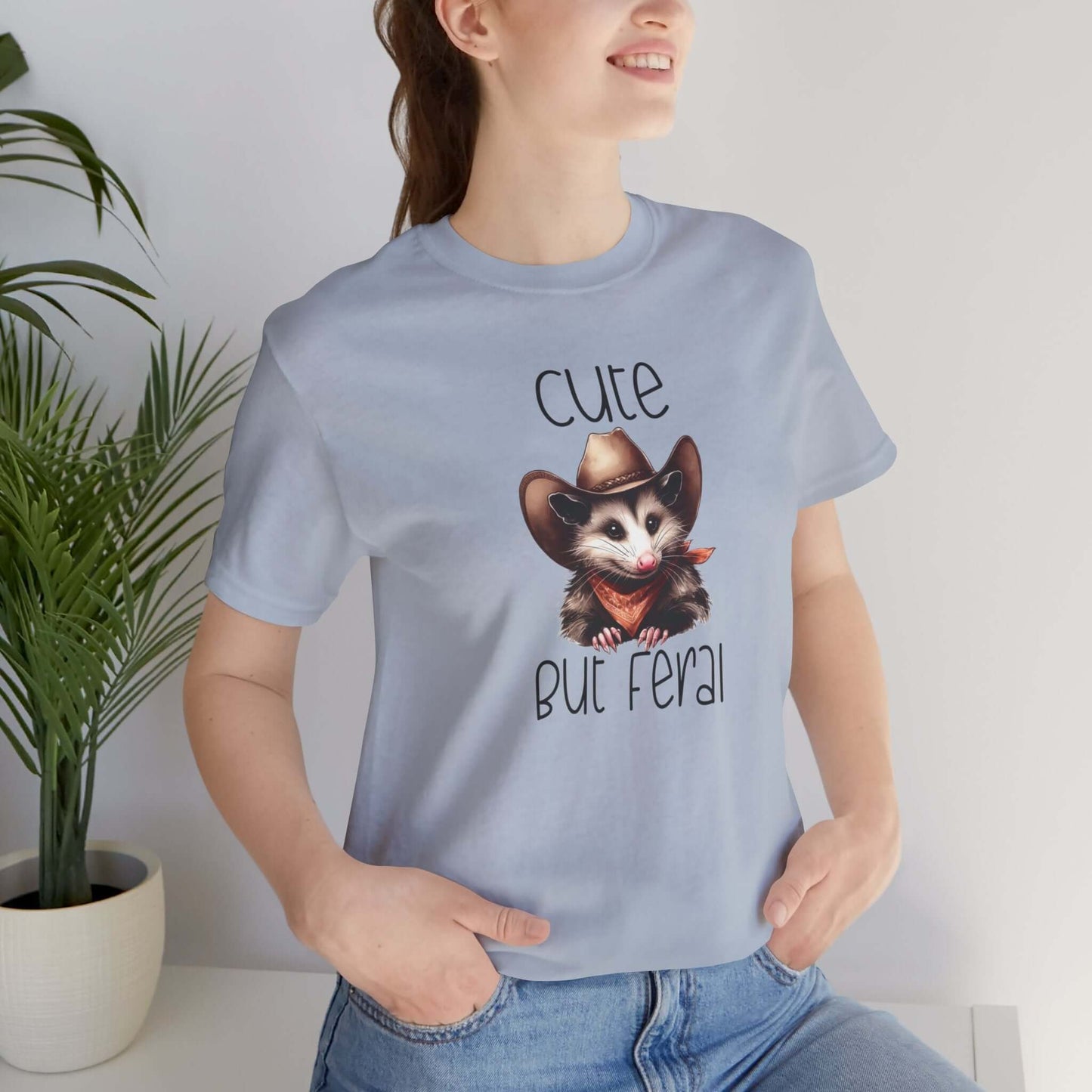 Cute But Feral Funny Opossum Tee