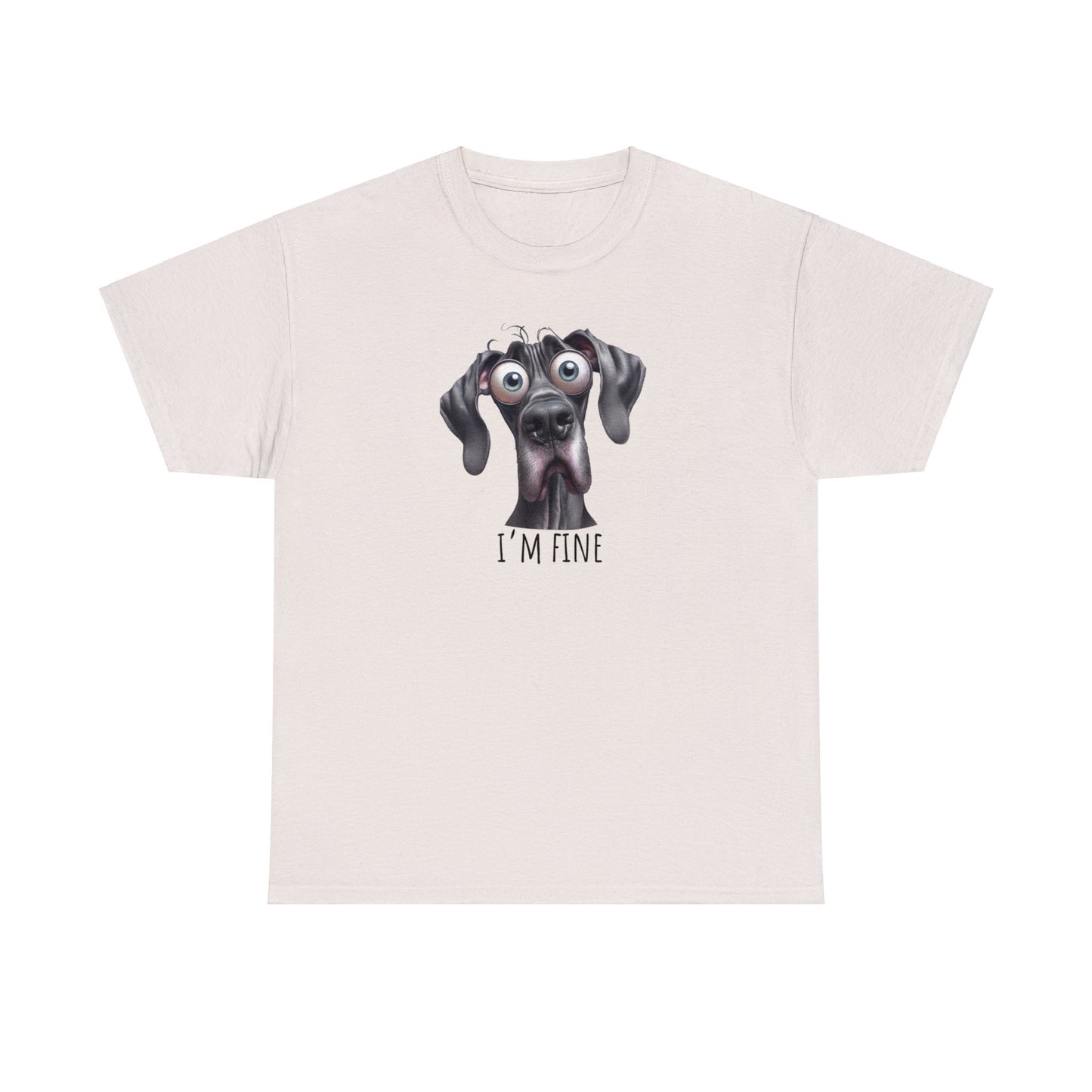 I'm Fine Great Dane Unisex Heavy Cotton Tee - Four More Paws