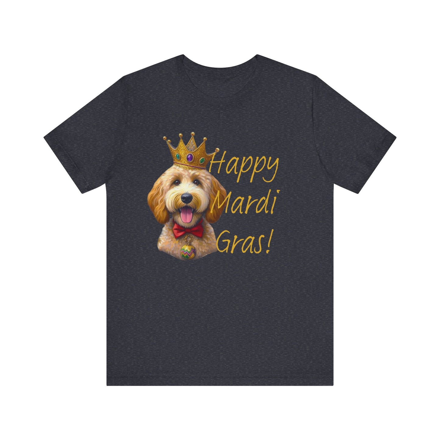 Golden Doodle Happy Mardi Gras Tee Shirt, Dog mom Mardi Gras tee, New Orleans Mardi Gras Parade Shirt, Mardi Gras Lover, NOLA Tee Shirt