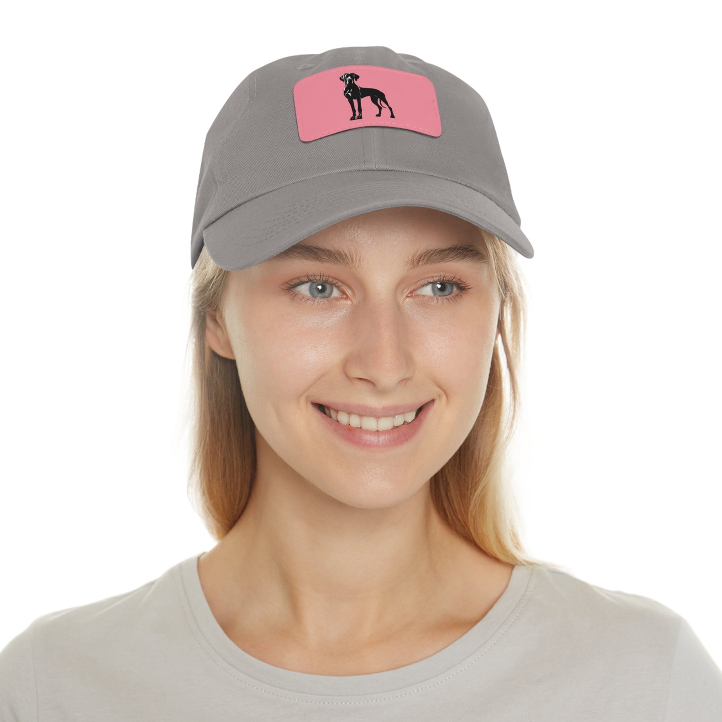 Great Dane with Natural Ears Silhouette Summer Ball Cap