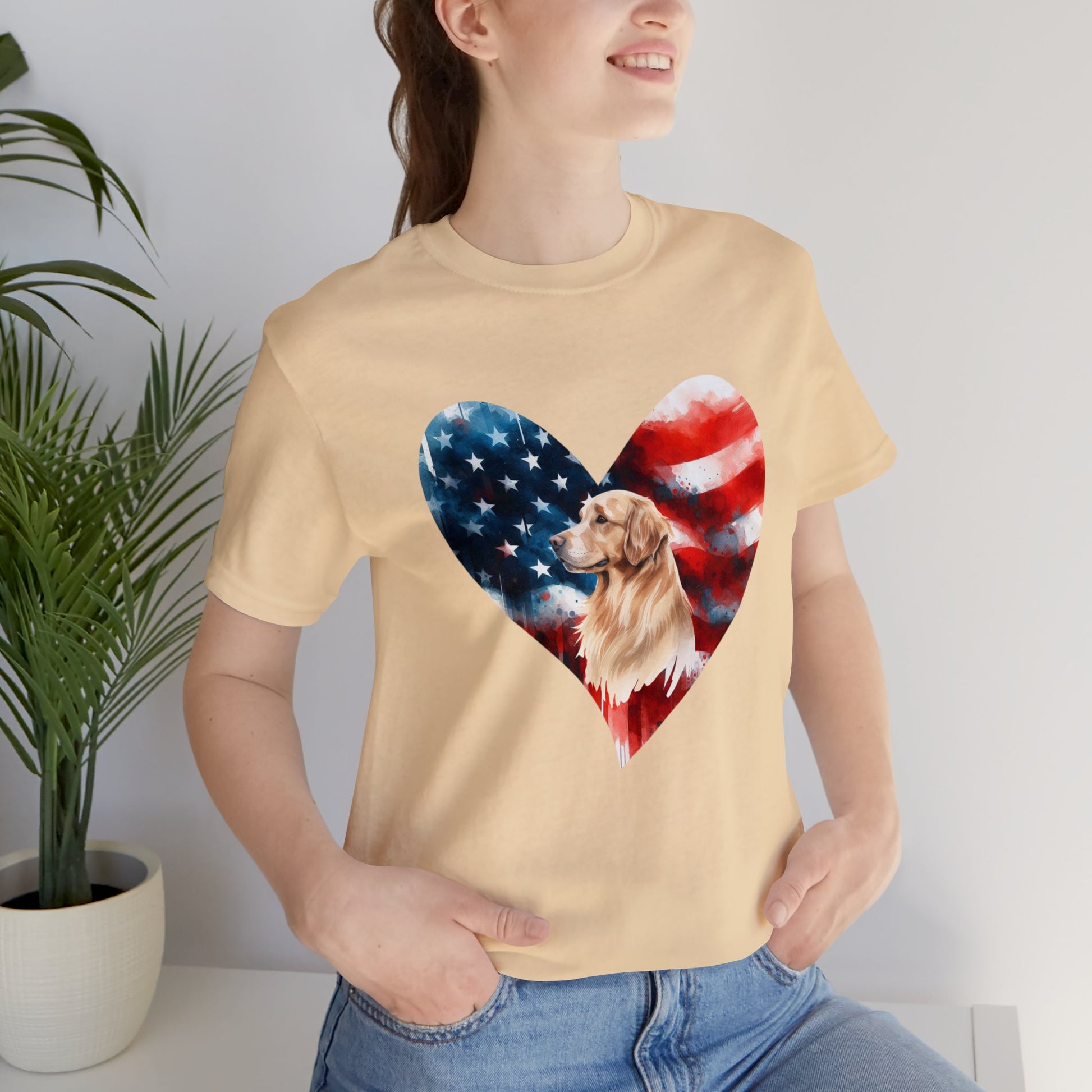 Golden Retriever American Flag - Four More Paws