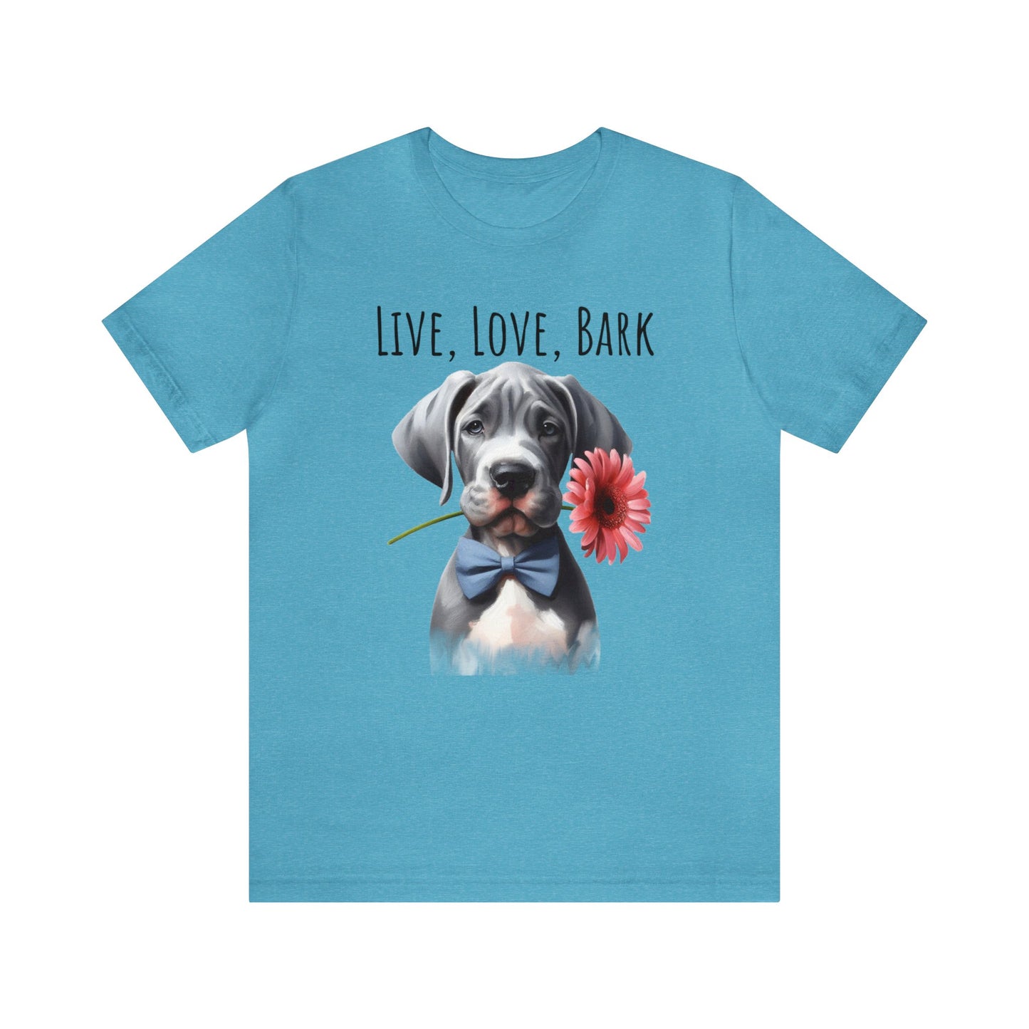 Live Love Bark Great Dane Puppy Unisex Jersey Short Sleeve Tee