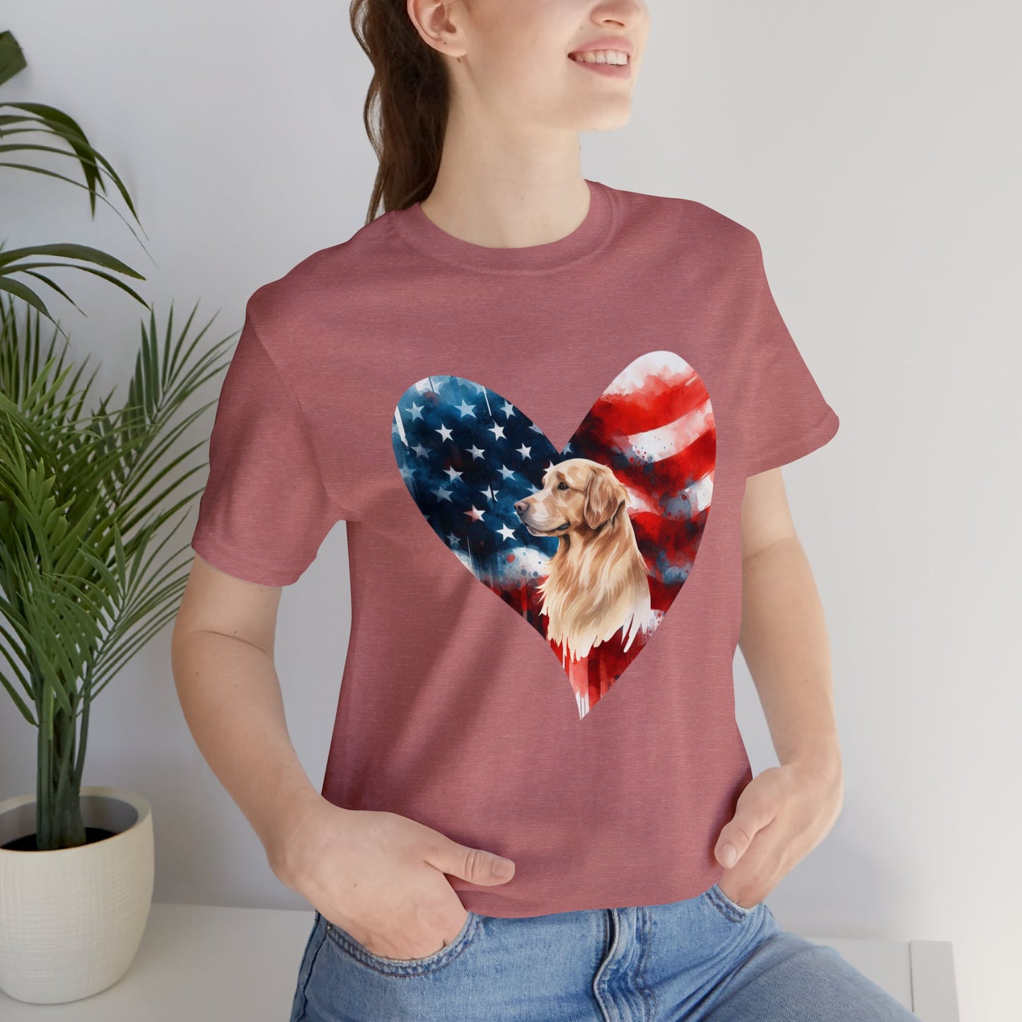 Golden Retriever American Flag - Four More Paws