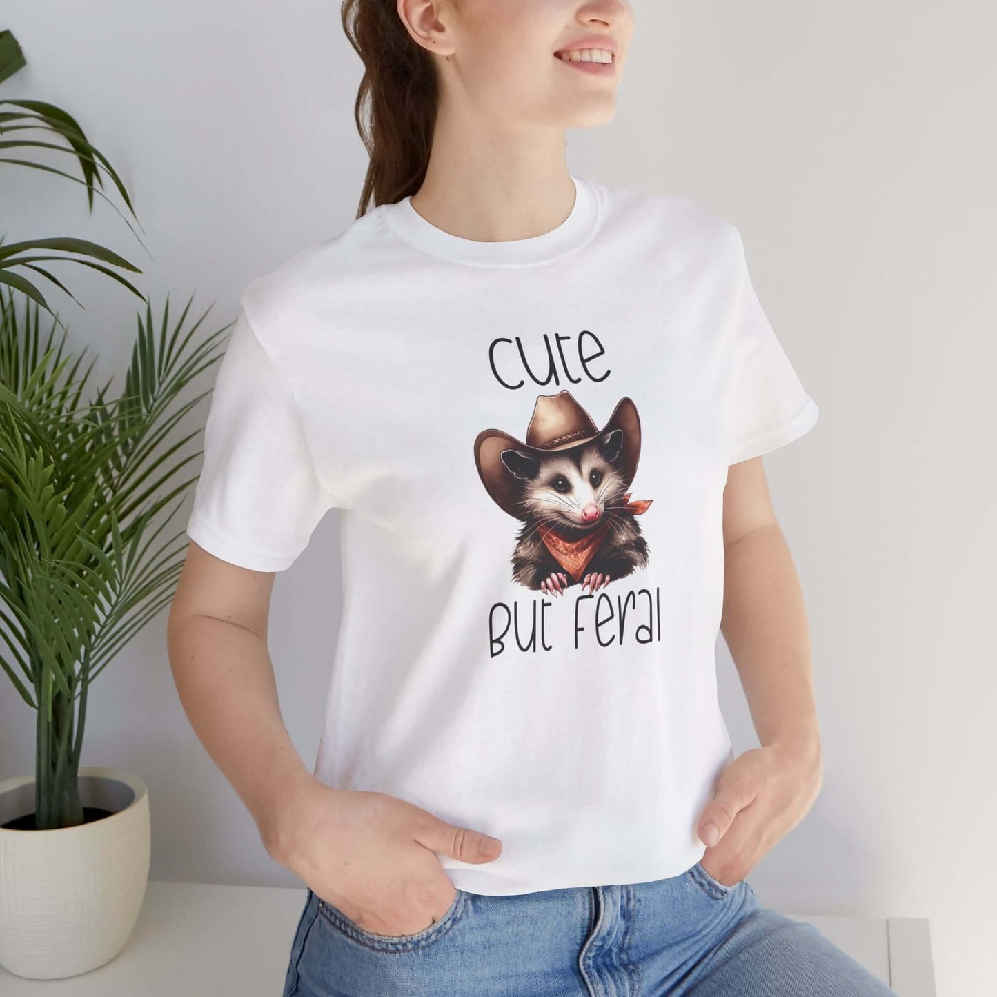 Cute But Feral Funny Opossum Tee