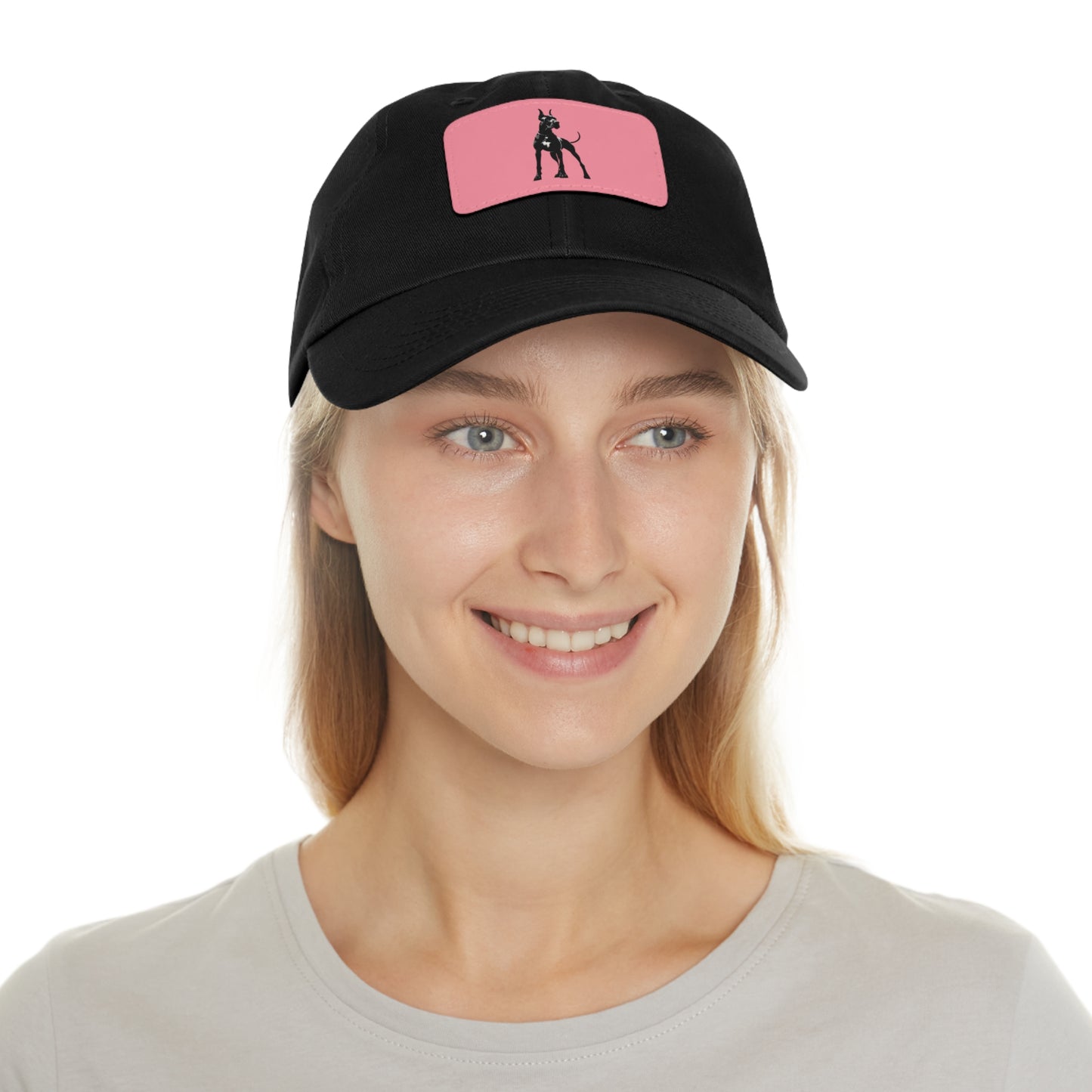 Great Dane with Cropped Ears Silhouette Low Profile Summer Ball Cap