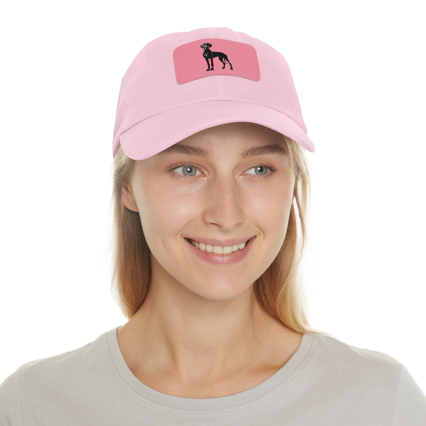 Great Dane with Natural Ears Silhouette Summer Ball Cap