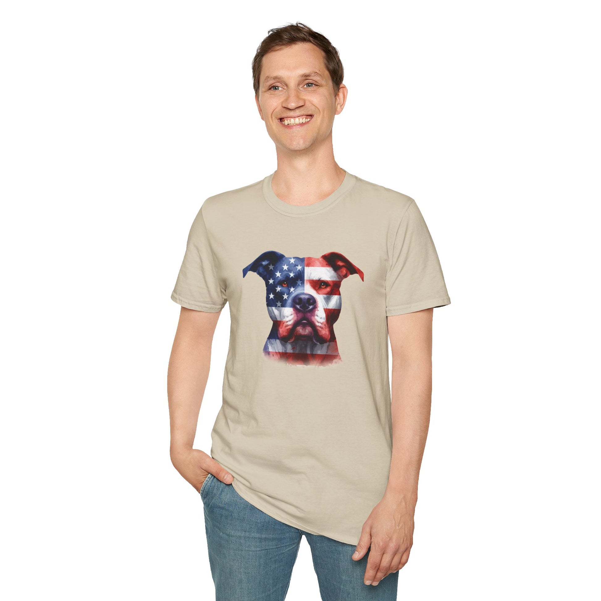 Patriotic Pit Bull Dog Shirt - Four More Paws