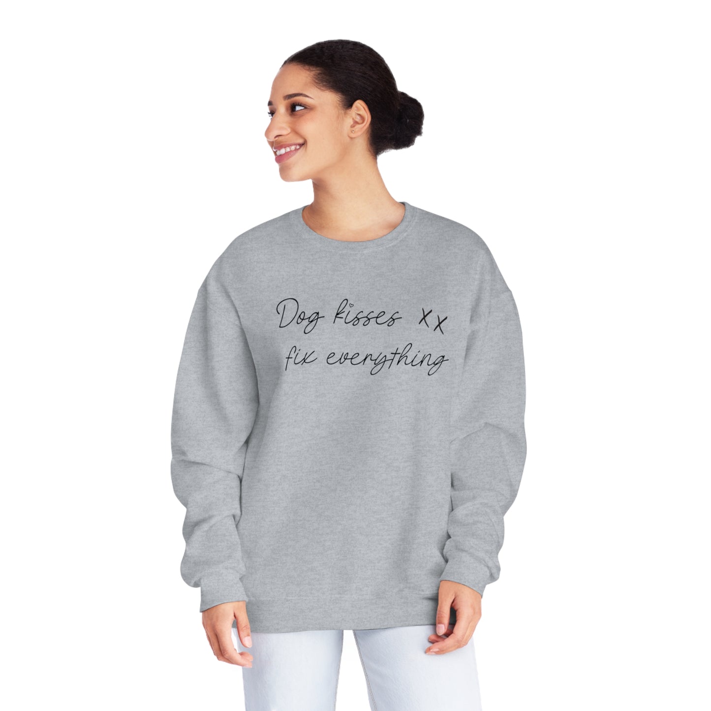 Dog Kisses Fix Everything Unisex NuBlend® Crewneck Sweatshirt