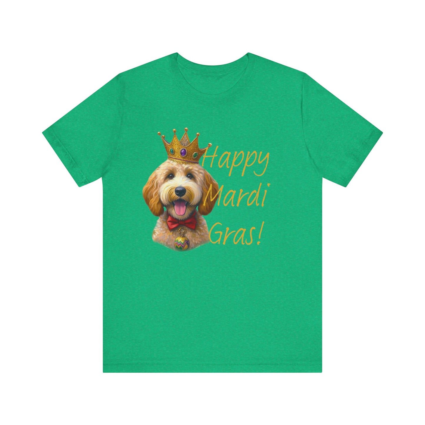 Golden Doodle Happy Mardi Gras Tee Shirt, Dog mom Mardi Gras tee, New Orleans Mardi Gras Parade Shirt, Mardi Gras Lover, NOLA Tee Shirt