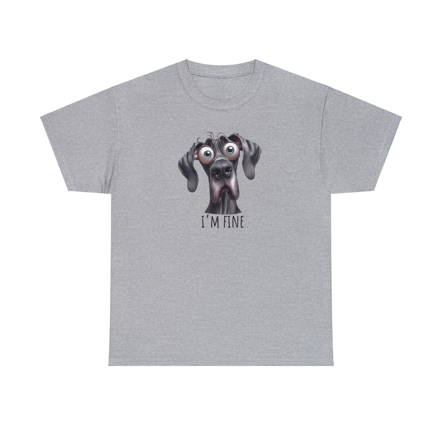 I'm Fine Great Dane Unisex Heavy Cotton Tee - Four More Paws