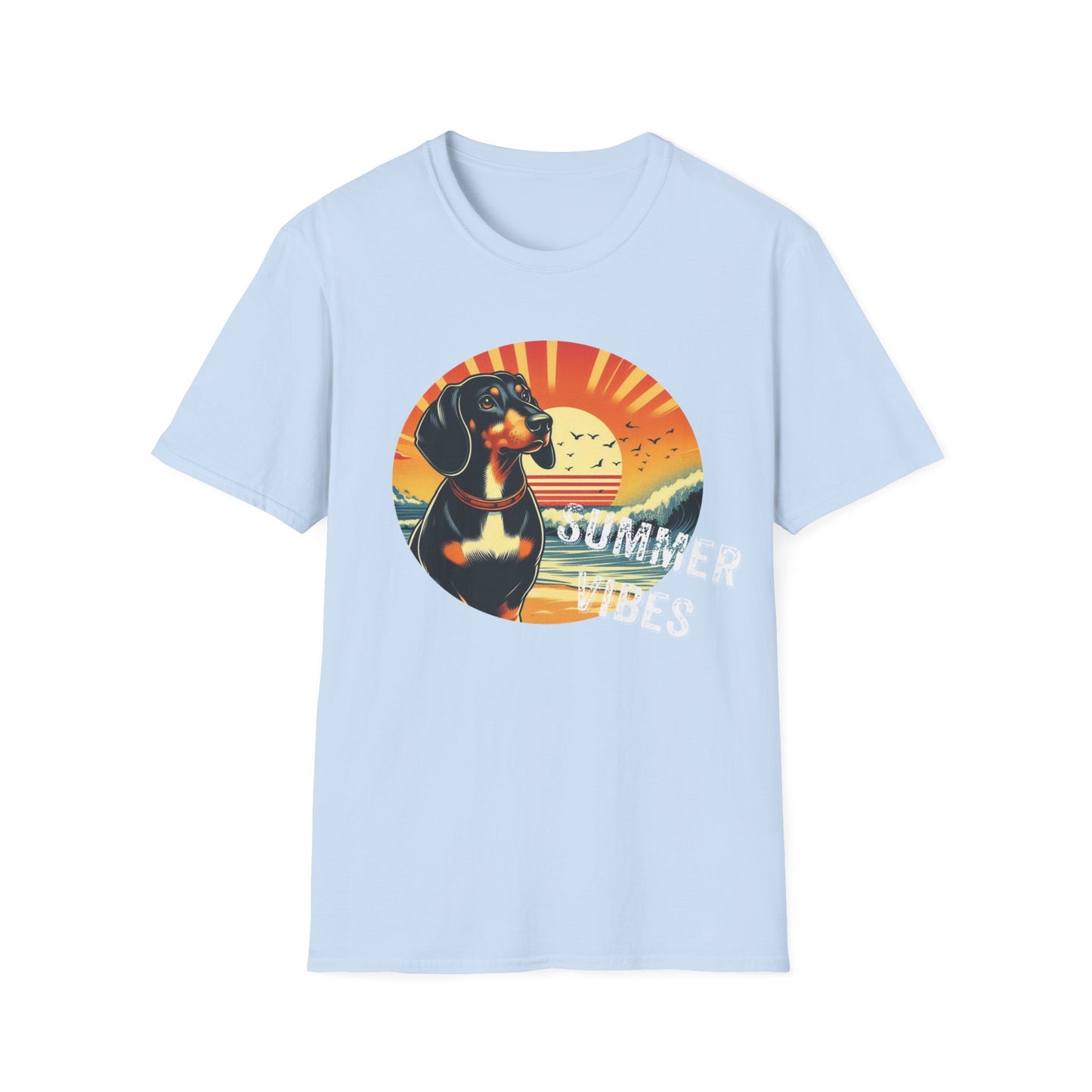 Dachshund Summer Vibes Beach Tee Shirt