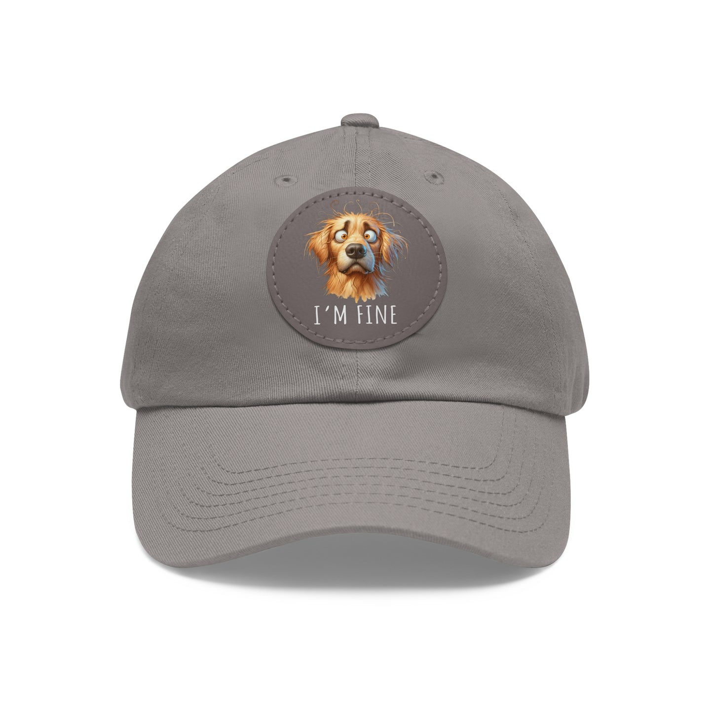 I'm Fine Funny Golden Retriever Hat with Leather Patch