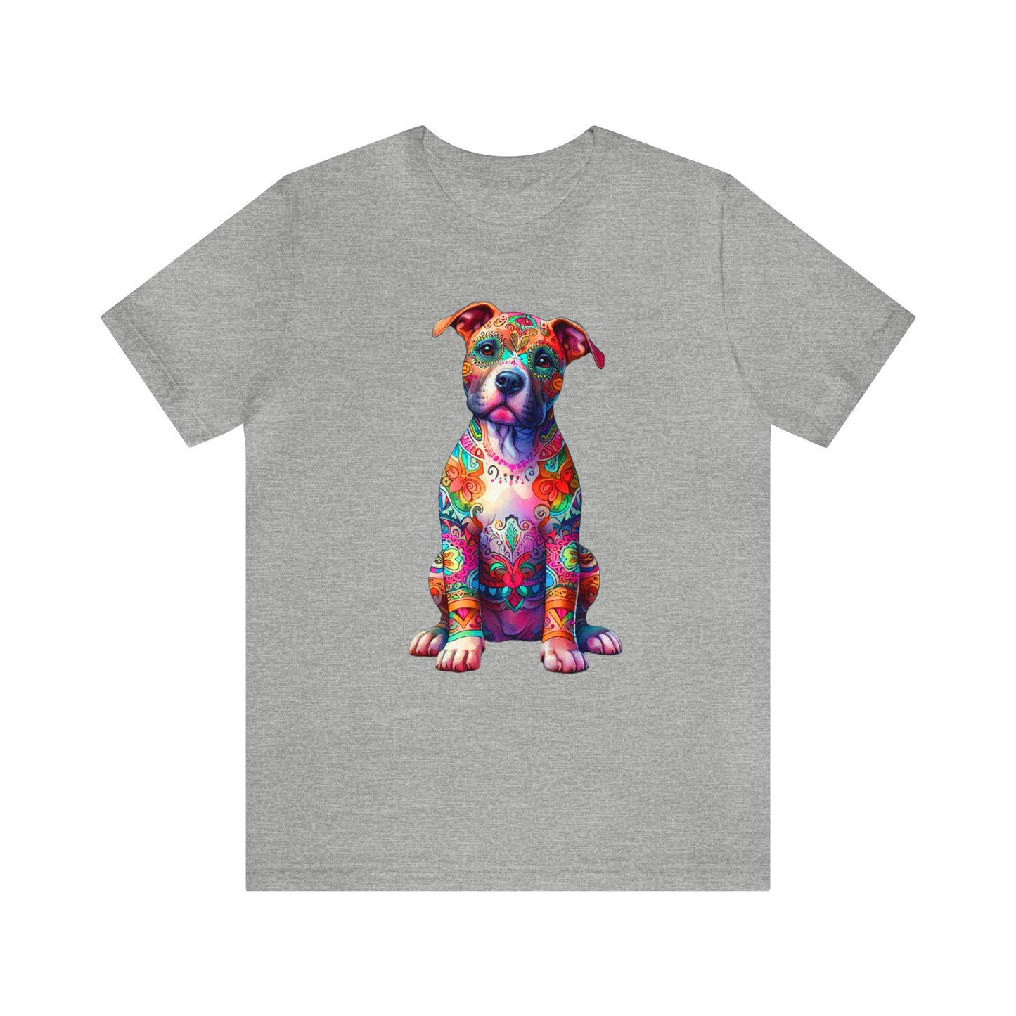 Vibrant Neon Floral Pitbull unisex Jersey Tee ,Dog Lover Shirt, Rescue Dog Shirt, Pitbull Lover, Dog Mom Shirt, Dog Mom Gift, Pittie Mom