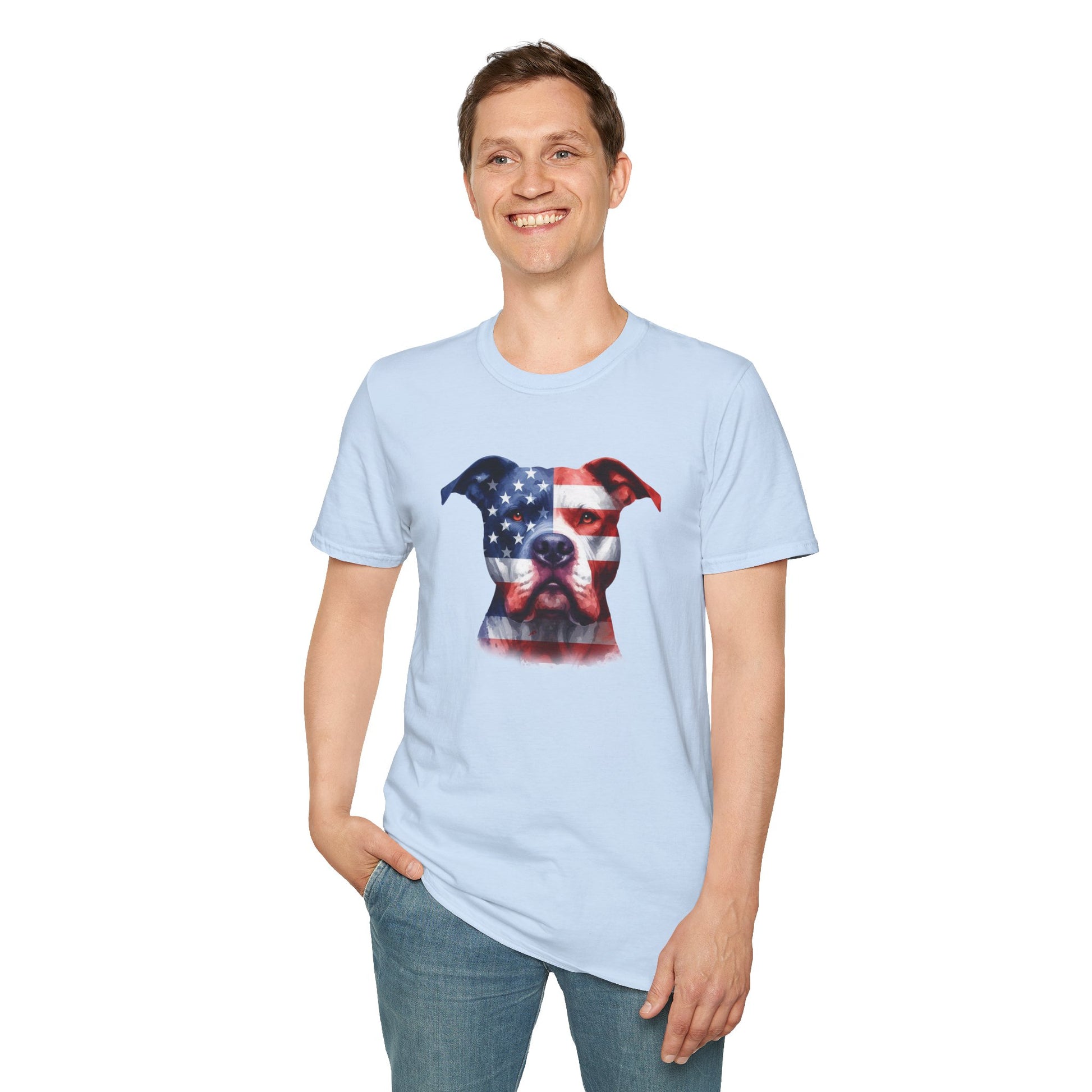 Patriotic Pit Bull Dog Shirt - Four More Paws