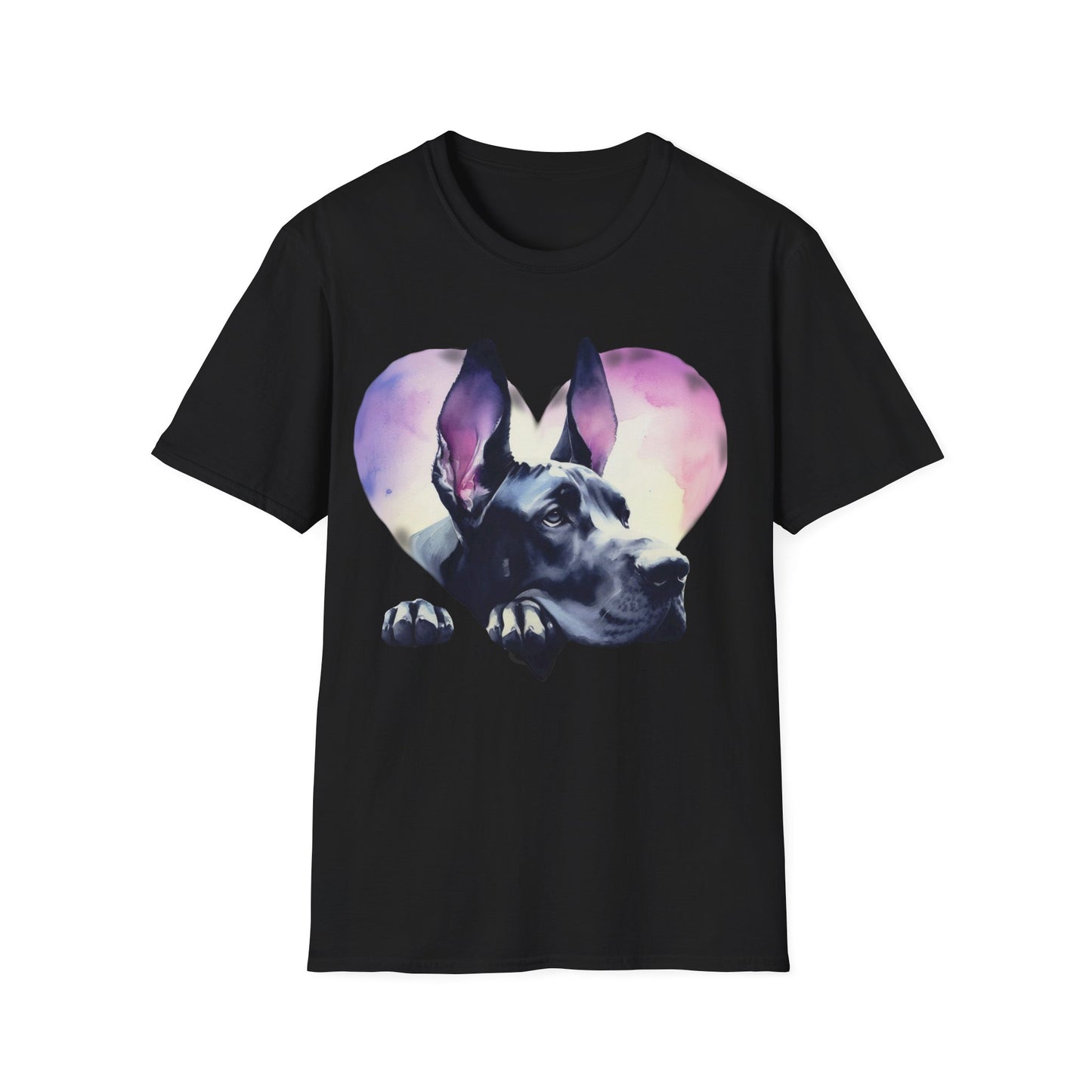 Great Dane Heart Abstract Unisex Softstyle T-Shirt