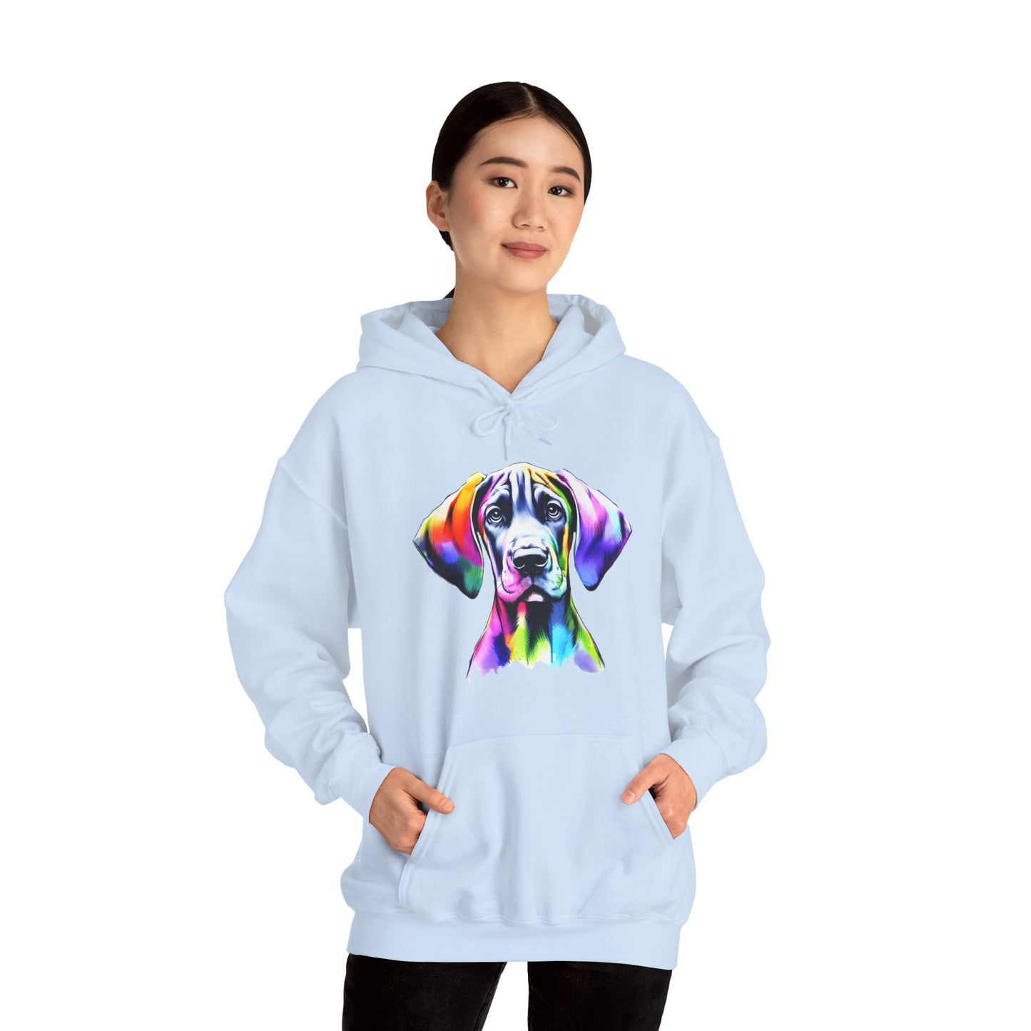 Neon Great Dane Dog Lover Hoodie