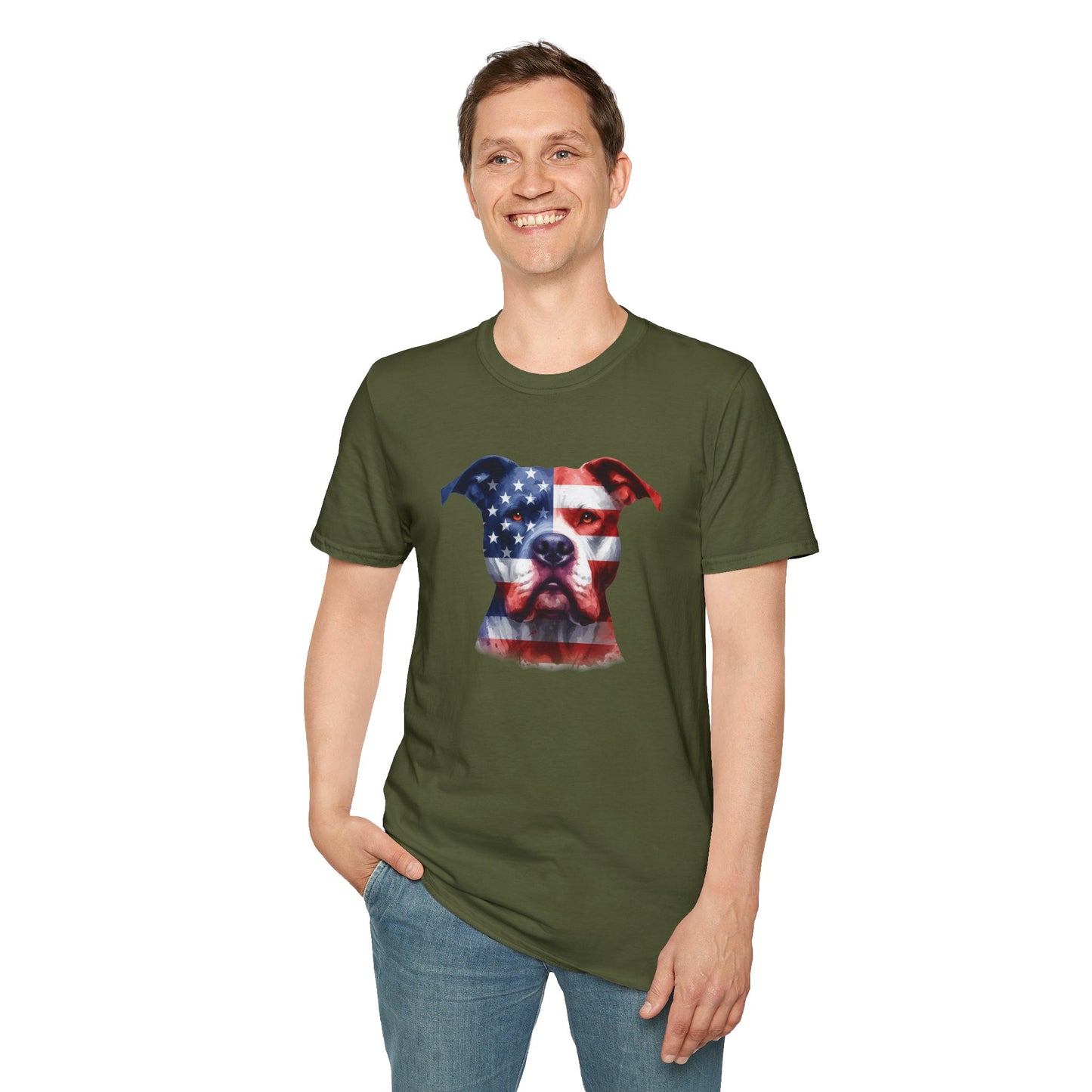 Patriotic Pit Bull Dog Shirt - Four More Paws