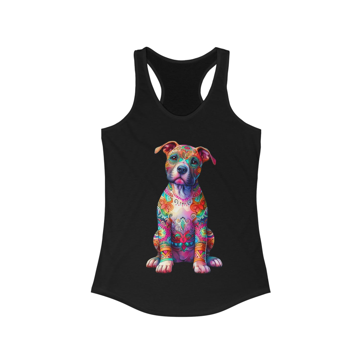 Bright Neon Pit Bull Women's Ideal Racerback Tank