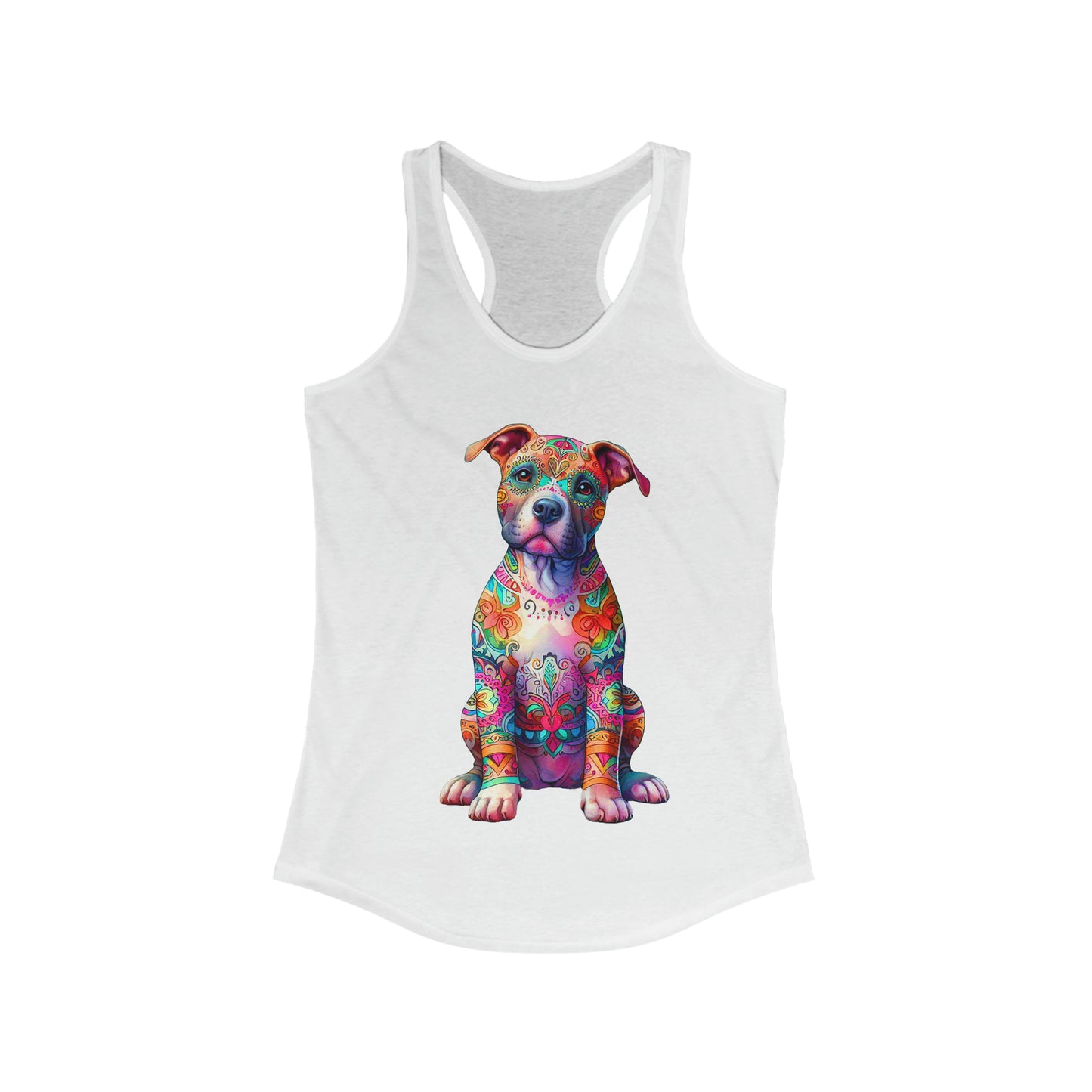 Bright Neon Pit Bull Women's Ideal Racerback Tank