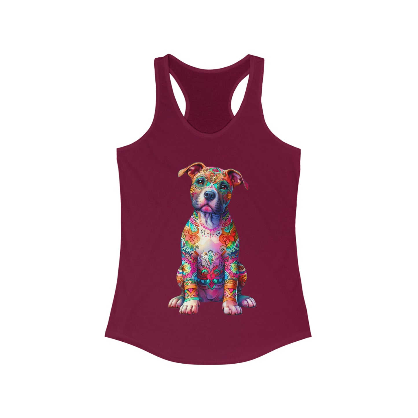 Bright Neon Pit Bull Women's Ideal Racerback Tank