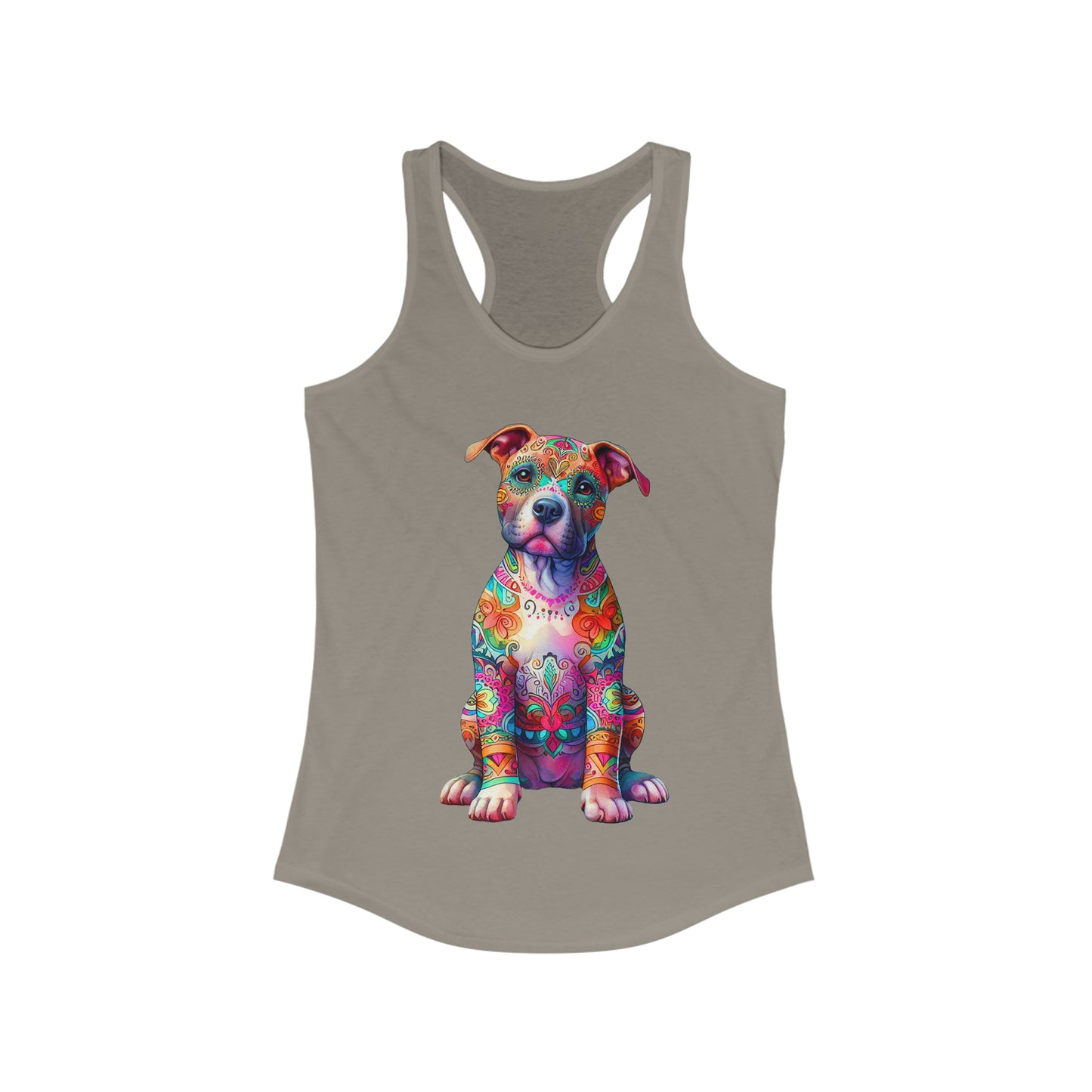 Bright Neon Pit Bull Women's Ideal Racerback Tank