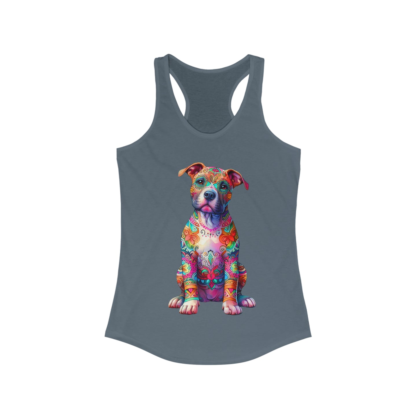 Bright Neon Pit Bull Women's Ideal Racerback Tank