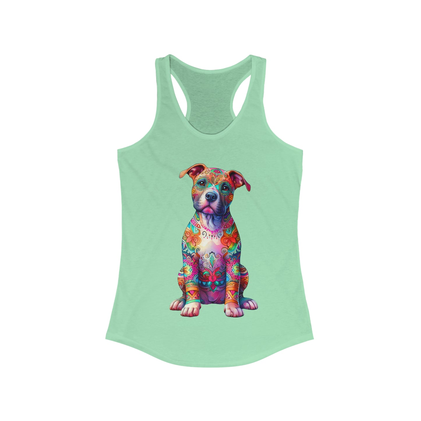 Bright Neon Pit Bull Women's Ideal Racerback Tank