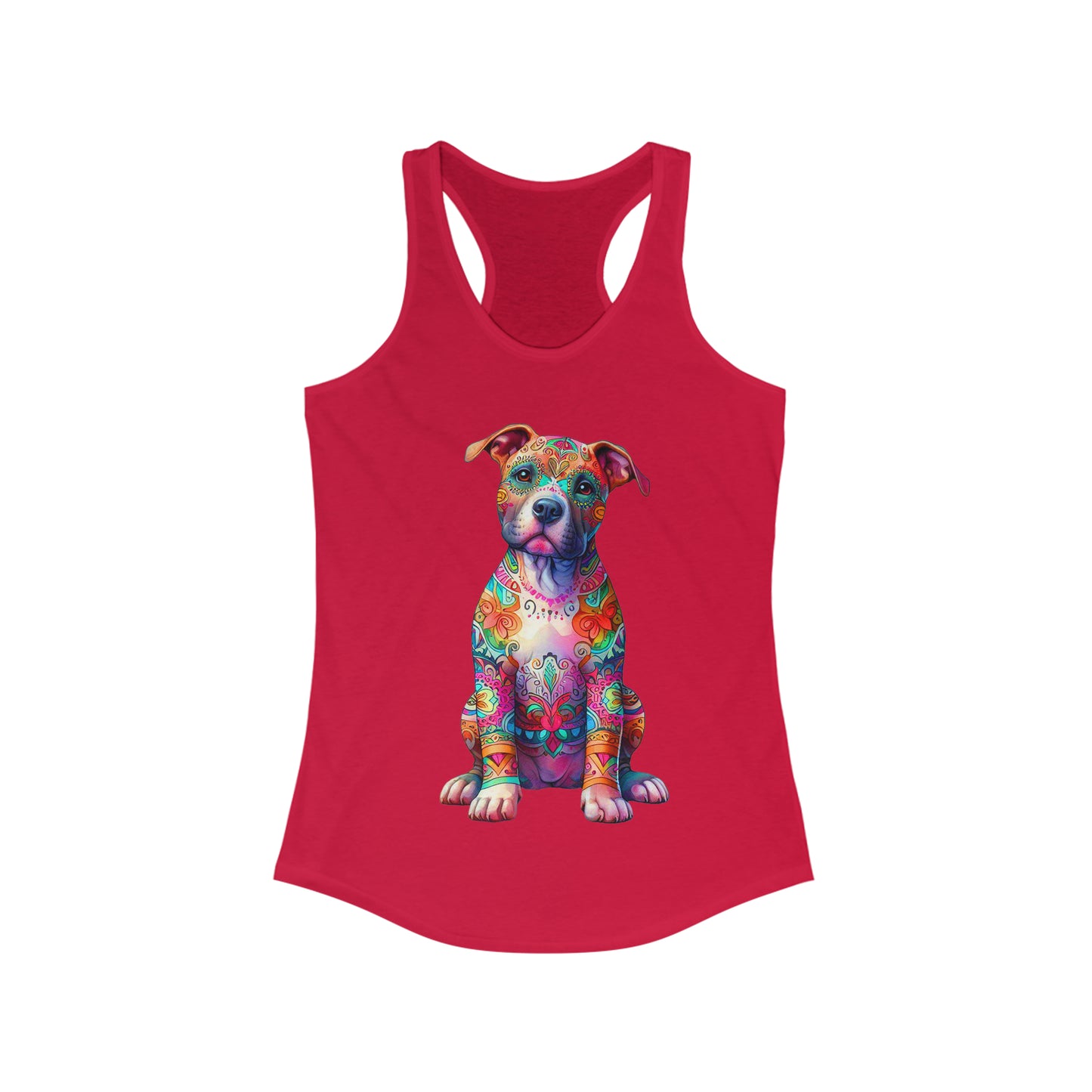 Bright Neon Pit Bull Women's Ideal Racerback Tank