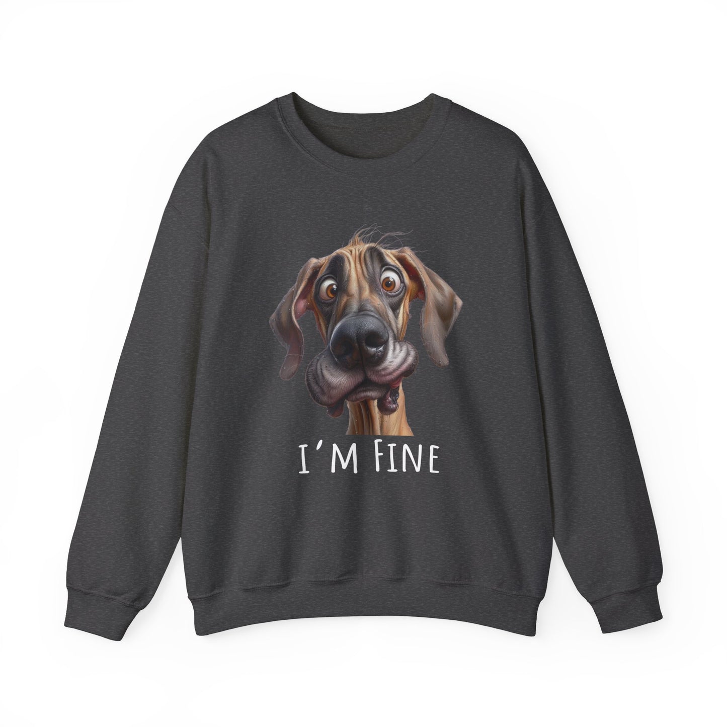 I'm Fine Funny Fawn Unisex Heavy Blend™ Crewneck Sweatshirt