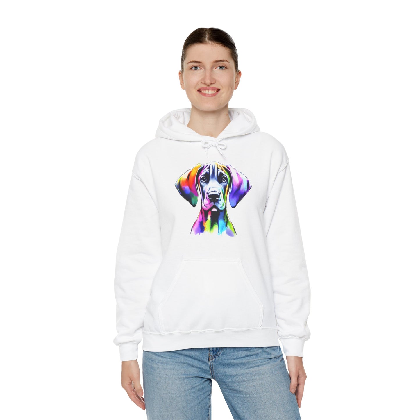 Neon Great Dane Dog Lover Hoodie