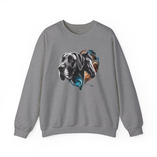 Great Dane with Horse Unisex Heavy Blend™ Crewneck Sweatshirt