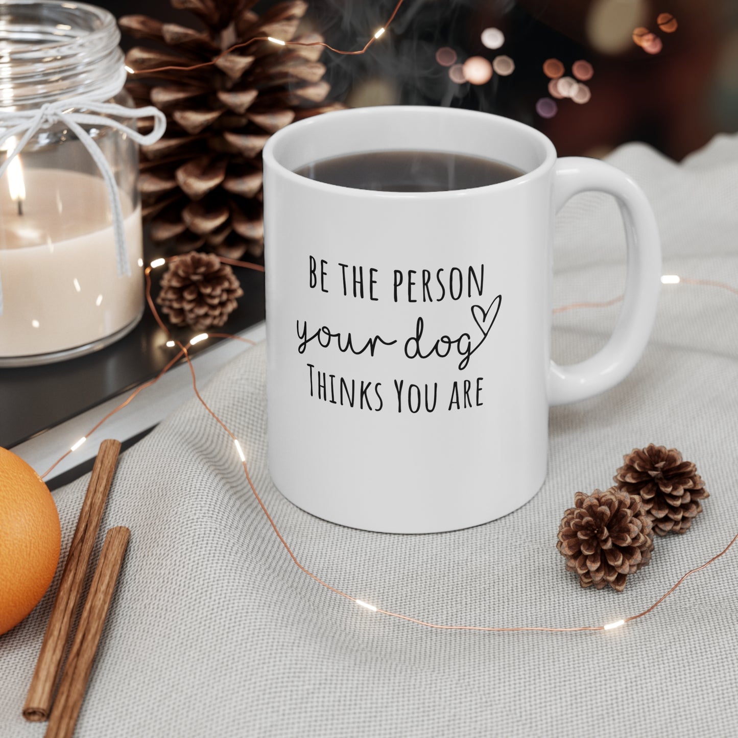 Be The Person Your Dog Thinks You Are Great Dane Floral with Heart Ceramic Mug 11oz