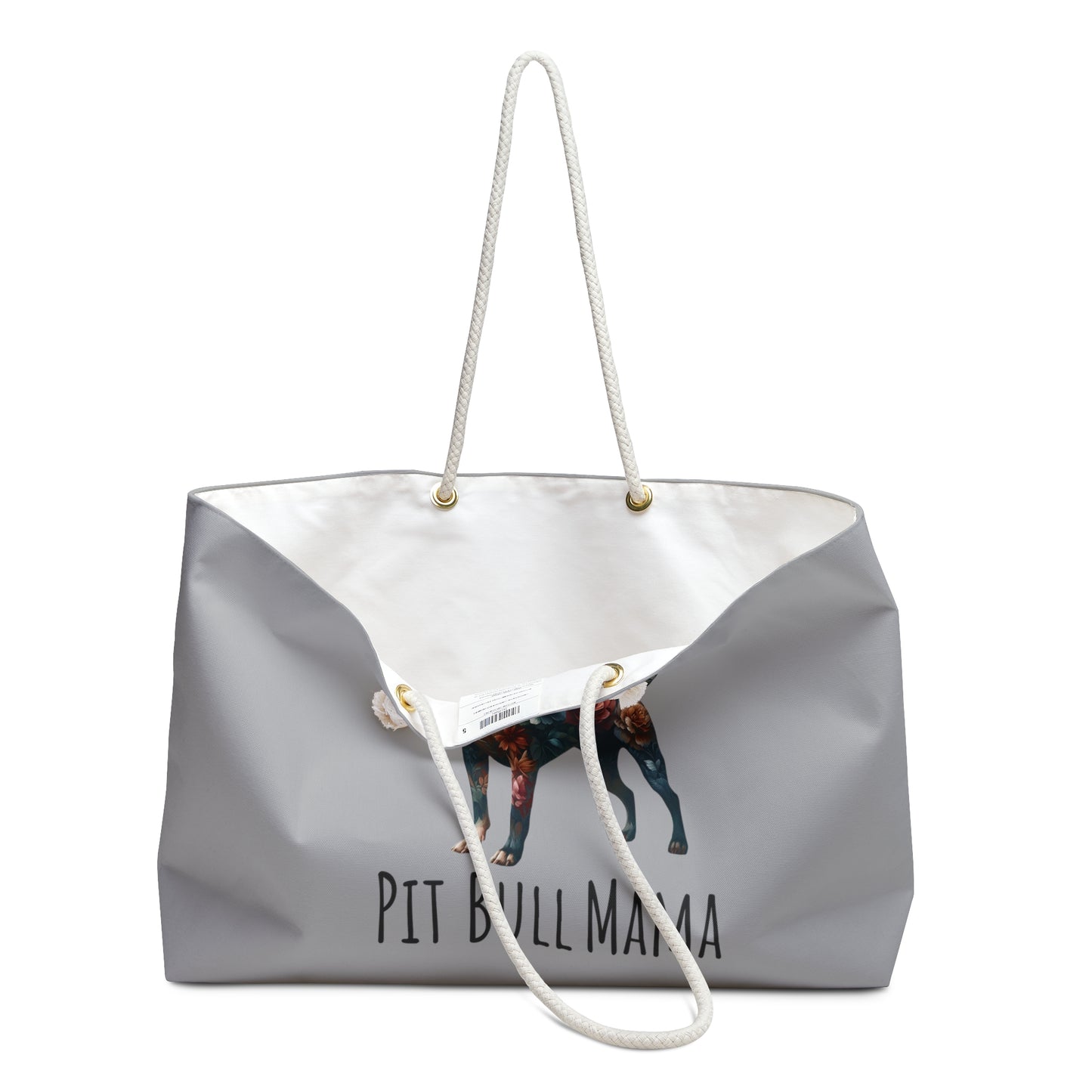 Pitbull Dog Mom Weekender Tote Bag, Pit Bull Tote Bag Canvas, Pitbull Gifts for Dog Lovers, Pit Bull Mom Gift Weekender Bag