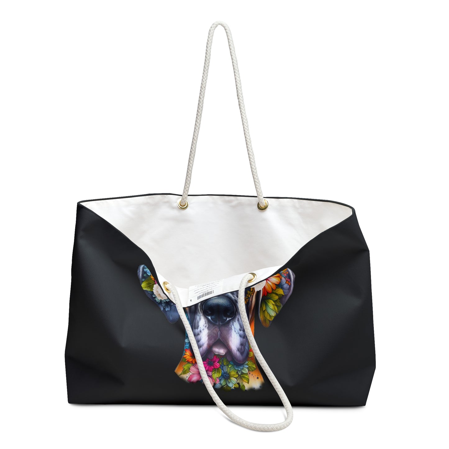 Floral Great Dane Bright Color Abstract Weekender Bag