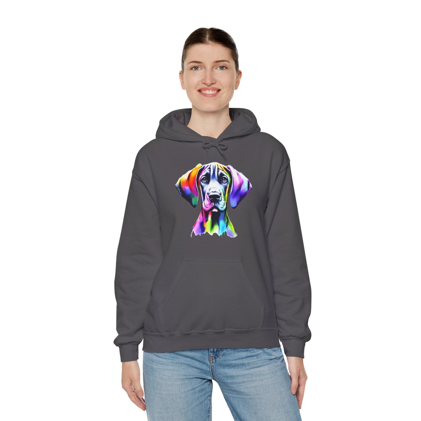 Neon Great Dane Dog Lover Hoodie