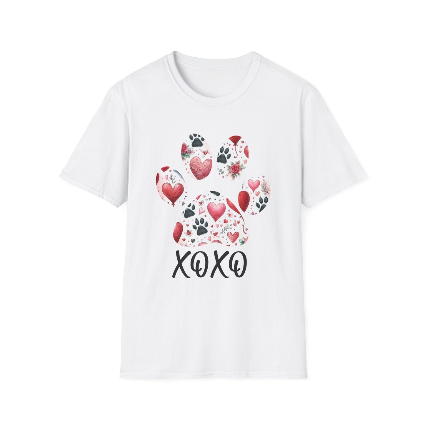 XOXO Paw Shirt, Dog Valentine Day Soft Style shirt gift, Valentine's Day Gift, Valentine Shirt Women, Gift Tee Dog Owner, Animal Tee Lover