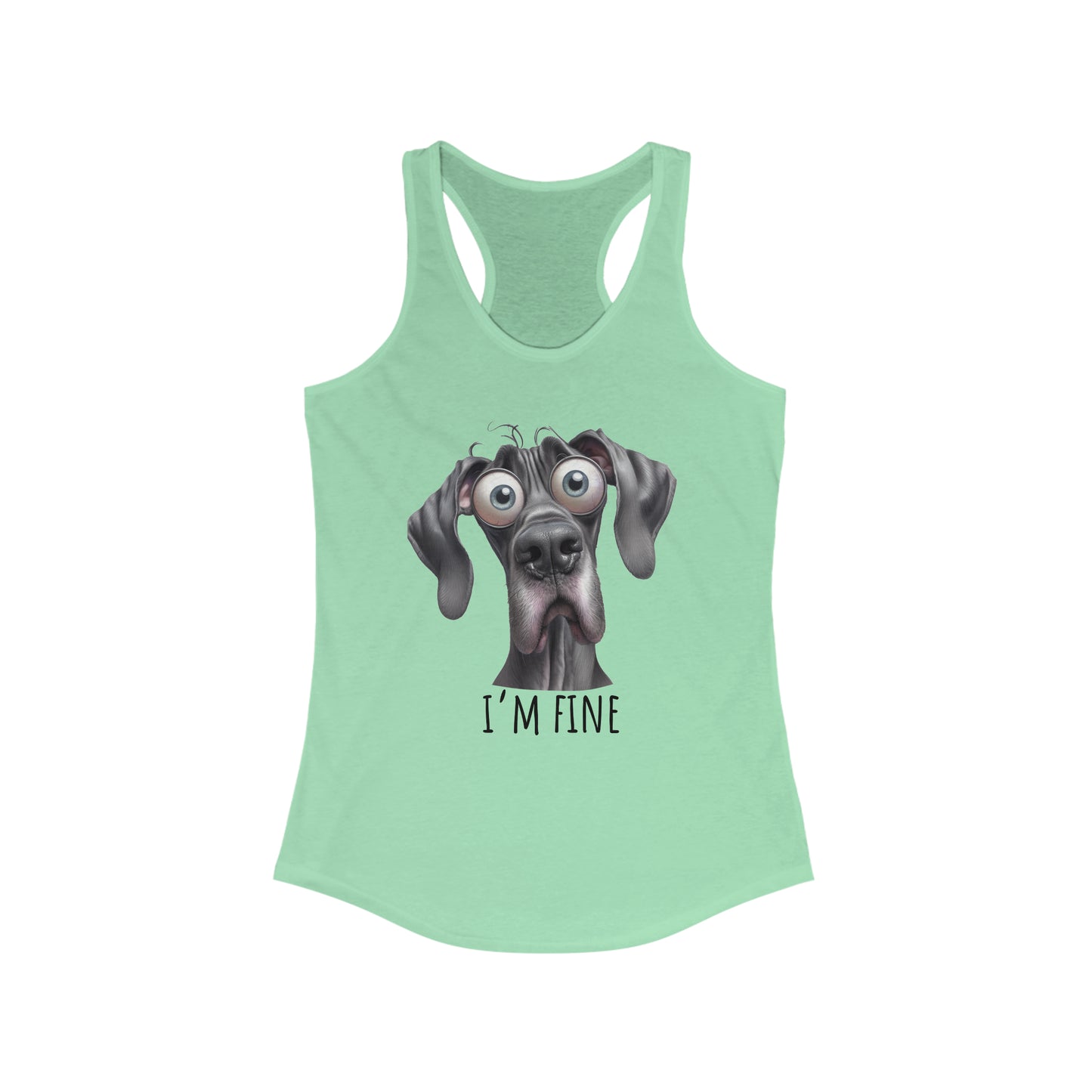 I'm Fine Funny Great Dane Tank Top