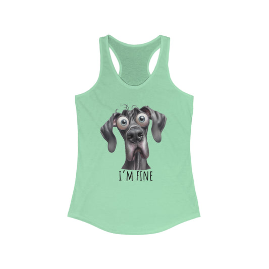 I'm Fine Funny Great Dane Tank Top