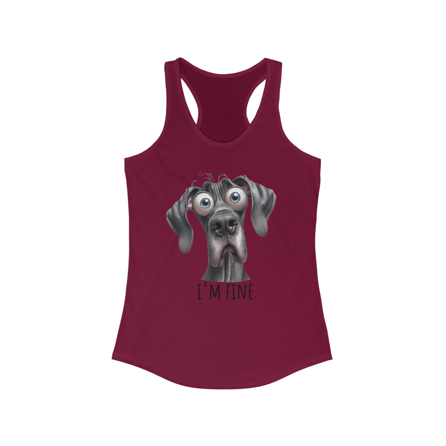 I'm Fine Funny Great Dane Tank Top