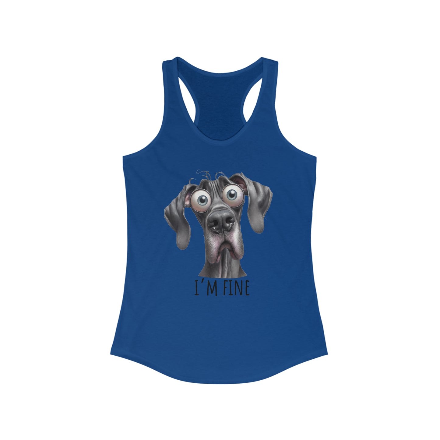 I'm Fine Funny Great Dane Tank Top