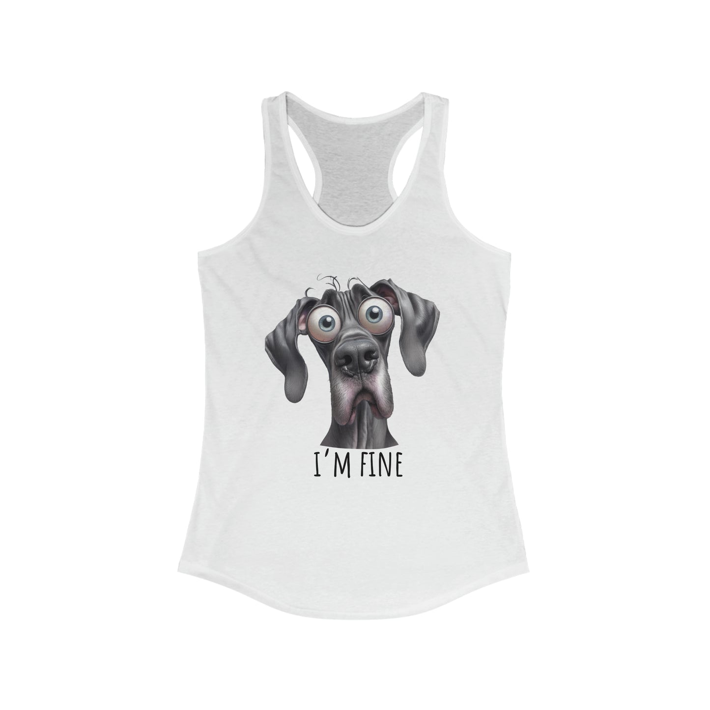 I'm Fine Funny Great Dane Tank Top