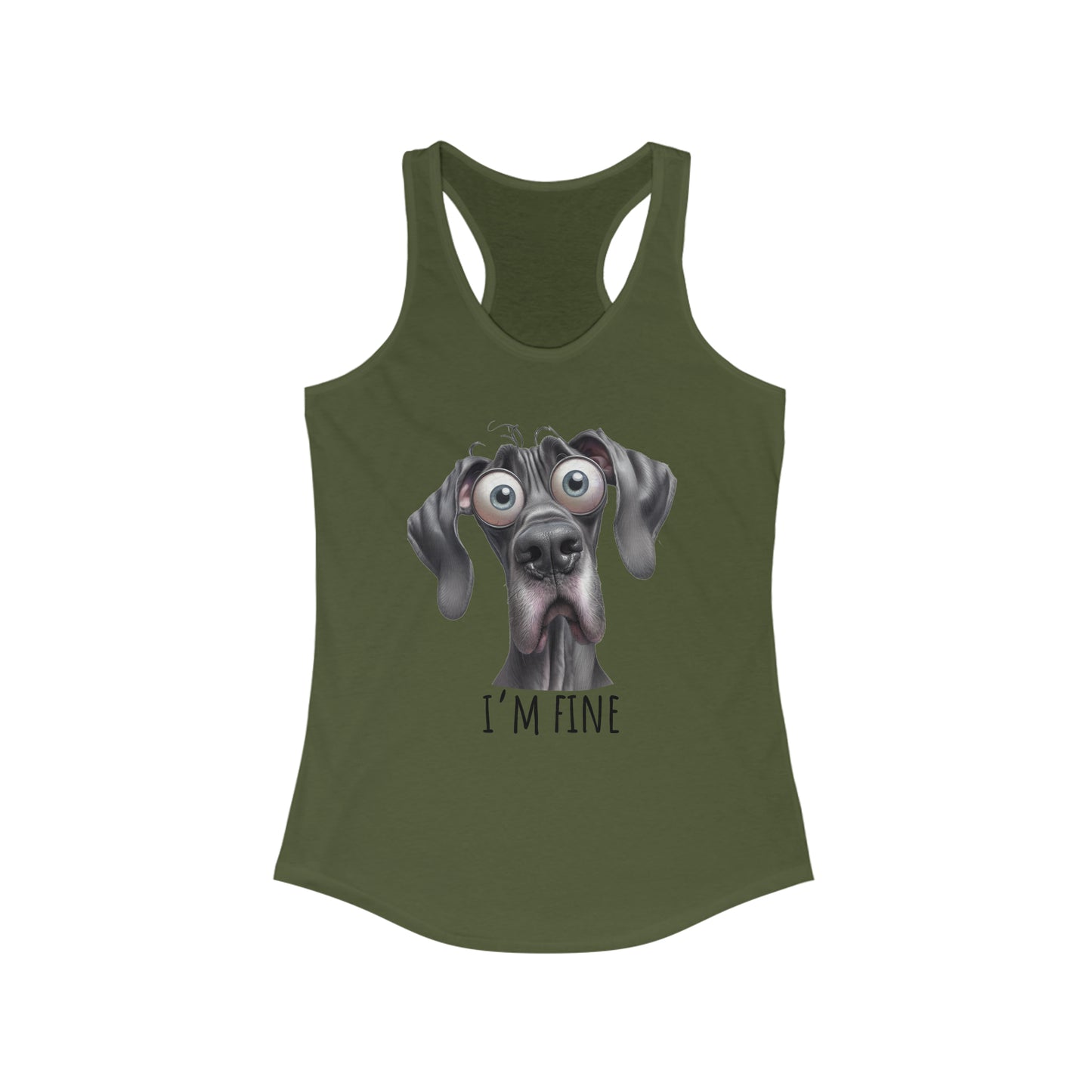 I'm Fine Funny Great Dane Tank Top