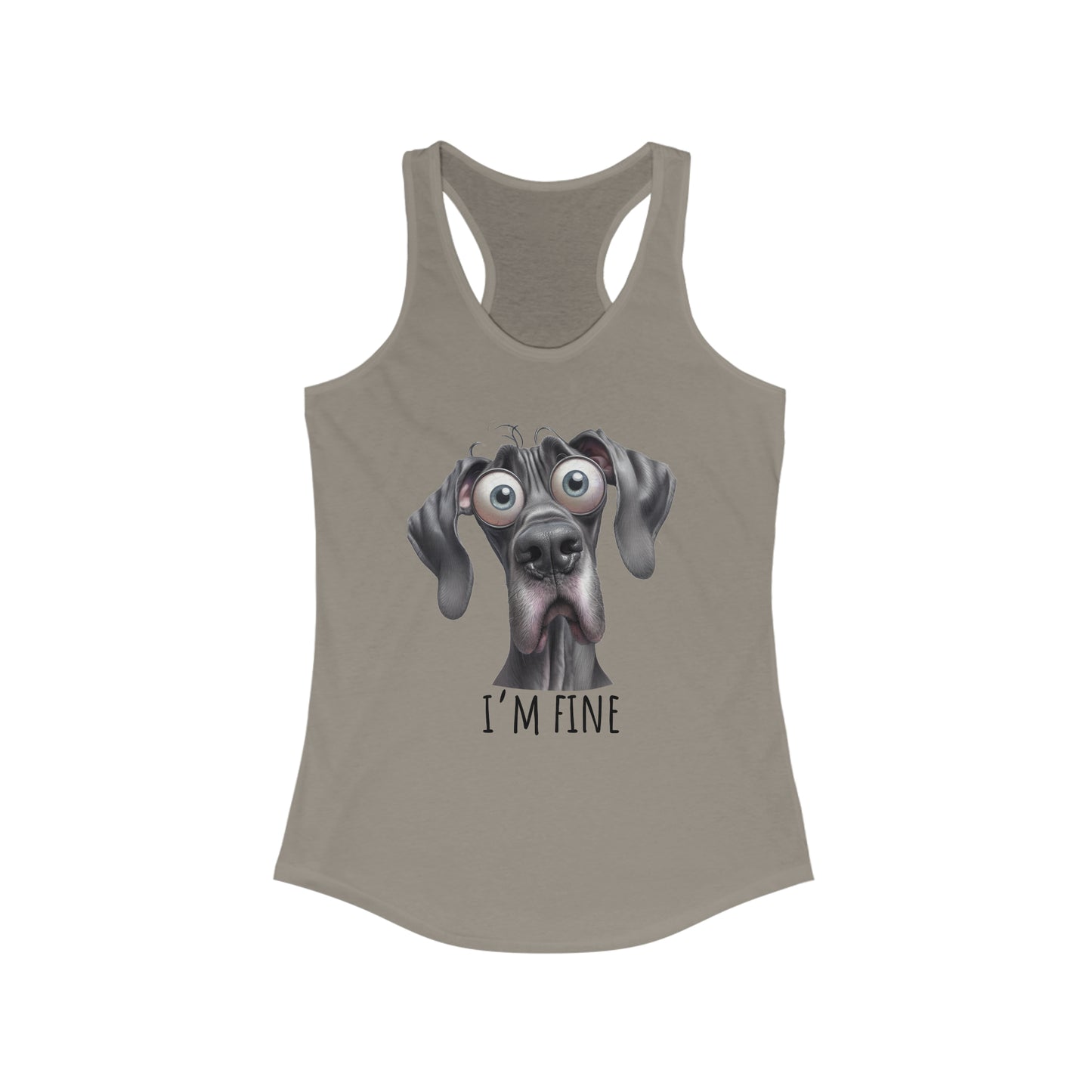 I'm Fine Funny Great Dane Tank Top