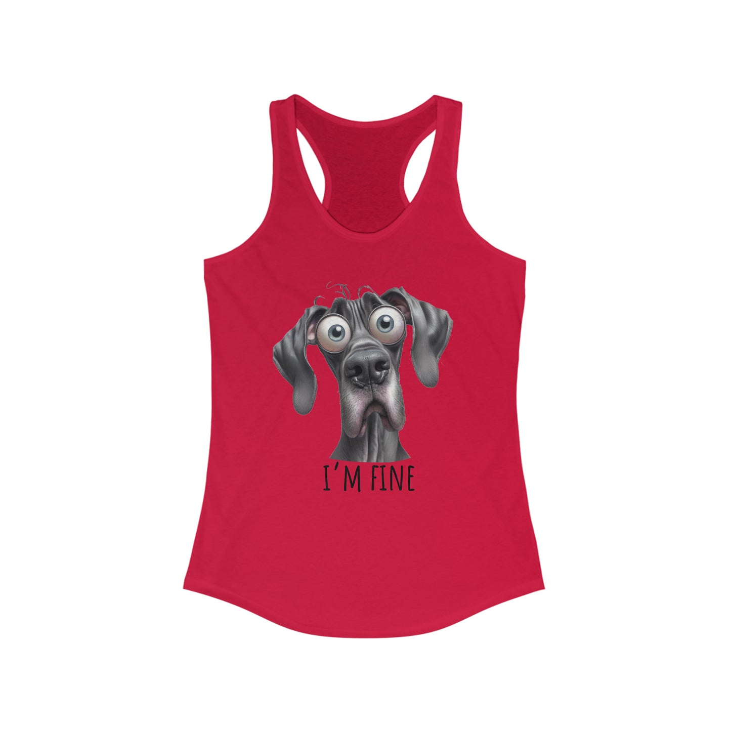 I'm Fine Funny Great Dane Tank Top