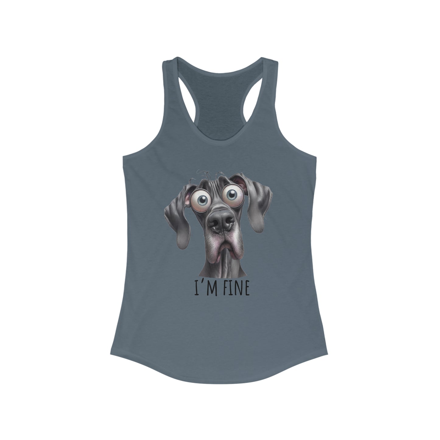 I'm Fine Funny Great Dane Tank Top