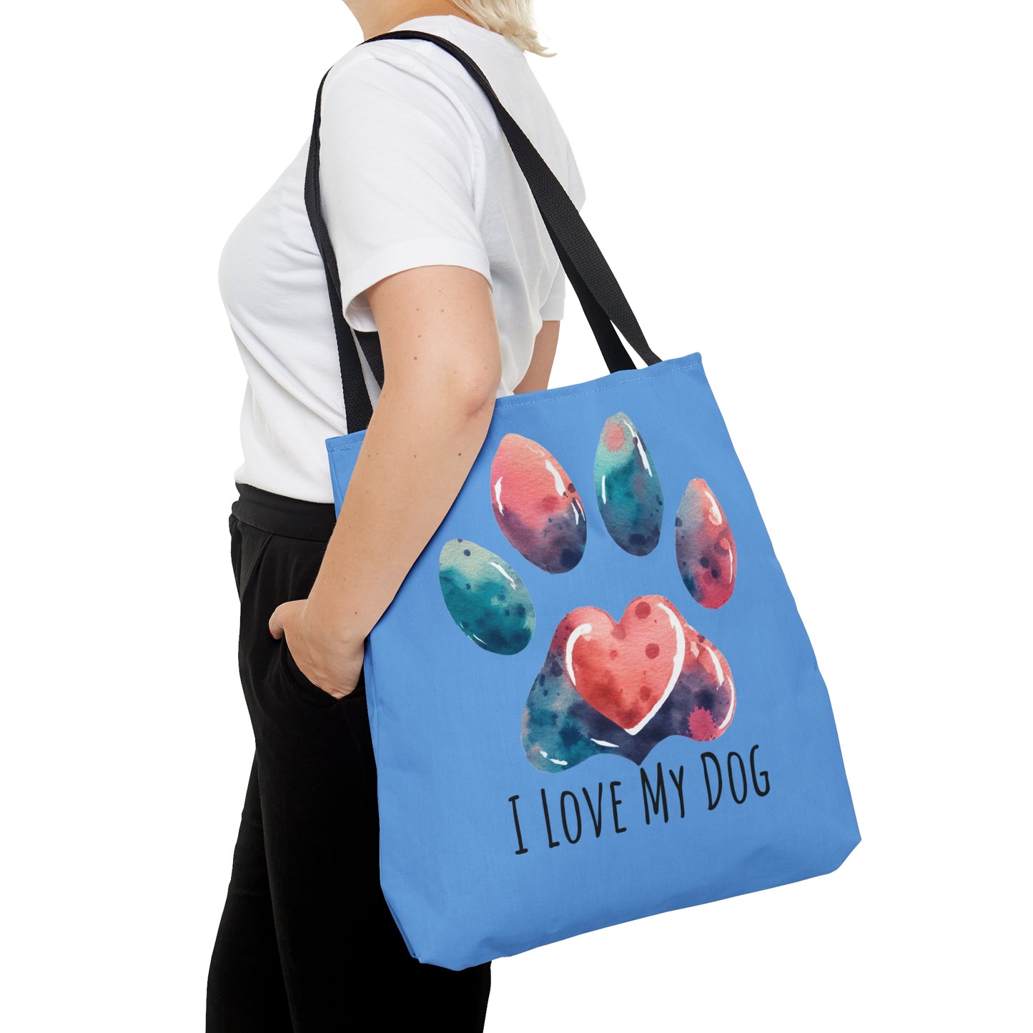 I love My Dog Floral Tote Bag for Dog Mom