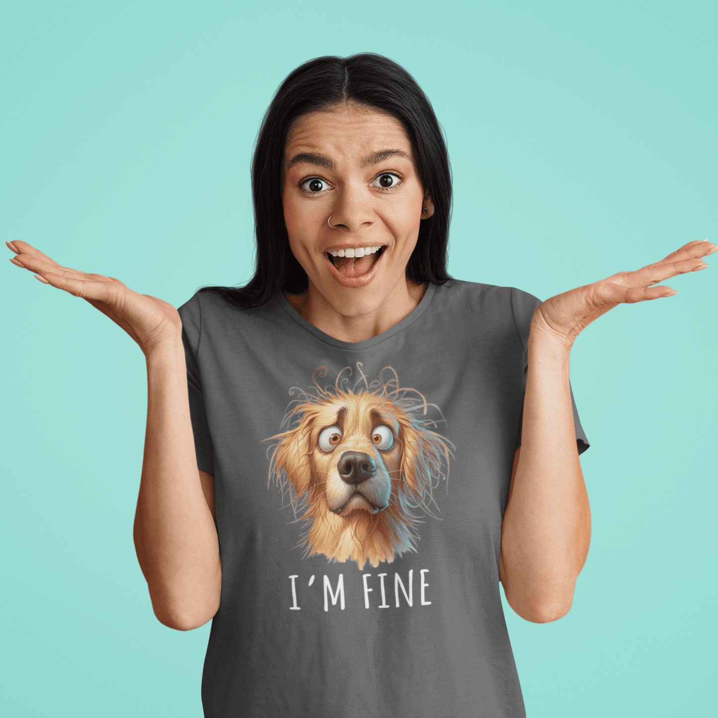 I'm Fine Funny Golden Retriever Tee - Four More Paws